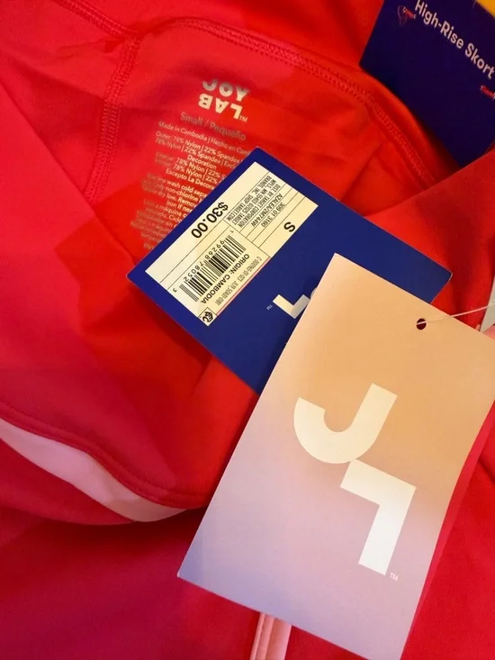 JoyLab Women's Piped Active Skort- Red/Light Pink - Picture 7 of 7